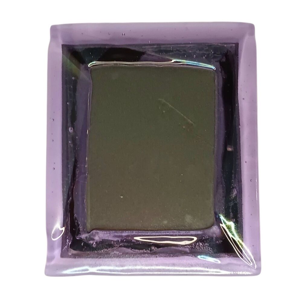 Purple Two Toned Art Glass Picture Frame Handmade Signed O'Shea 6"x7 Photo 3.5x5